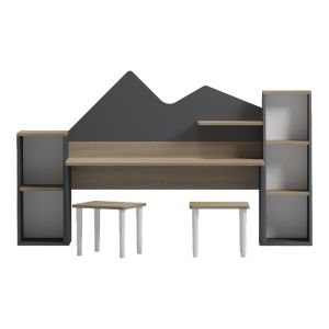 Children's desk with stool Dualto Sonoma-anthracit 180X30X93.6CM