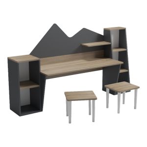 Children's desk with stool Dualto Sonoma-anthracit 180X30X93.6CM
