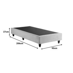 Единично легло Pakda кремаво кадифе 90X200СМ