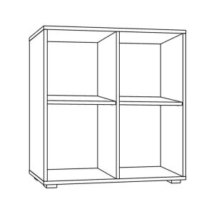 Smart 4P bookcase, cashmere color, 74X25X76 cm