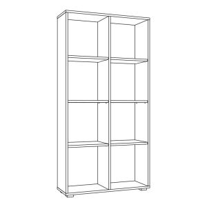 Bookcase Smart 8P cashmere color 74X25X146 cm