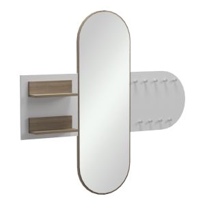 Закачалка за палта с огледало Baunty Sonoma-white 125X11X122СМ