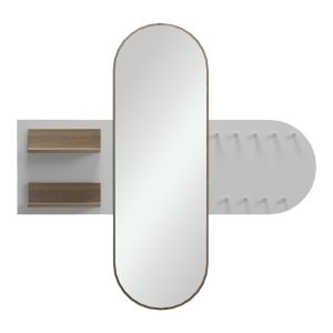 Закачалка за палта с огледало Baunty Sonoma-white 125X11X122СМ