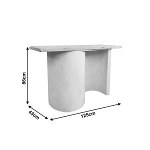 Console table Jeckie Fir-mdf oak-white 120X38X80CM