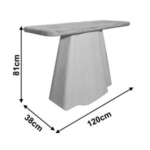 Loberta Console Table Made of Fir - Mdf in Natural Ecru Color 120X38X81CM