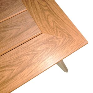 Маса Synergy алуминий капучино-шперплат естествен цвят 80X80X74СМ