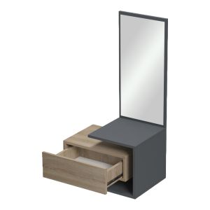 Kendi hallway furniture with mirror in anthracite-sonoma 49.1X31.3X90CM