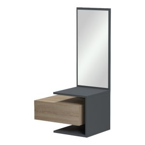 Kendi hallway furniture with mirror in anthracite-sonoma 49.1X31.3X90CM