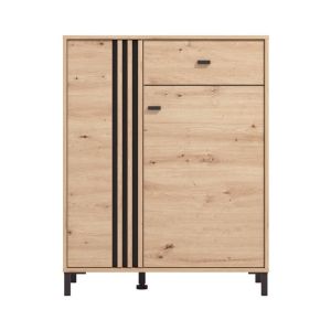 Hallway furniture Laval 2K1F2V Artisan oak - black color 87X40X110CM