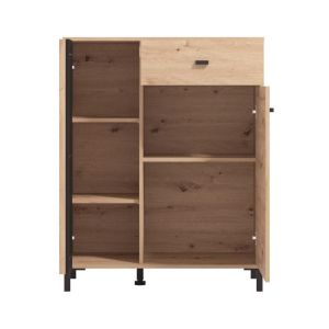 Hallway furniture Laval 2K1F2V Artisan oak - black color 87X40X110CM