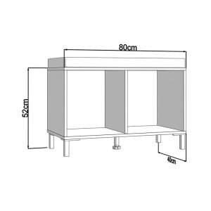 Hallway furniture Laval Kom Artisan oak-black color 80X40X52CM