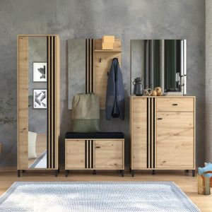 Hallway furniture Laval P1 Og Artisan oak - black color 55X40X193CM