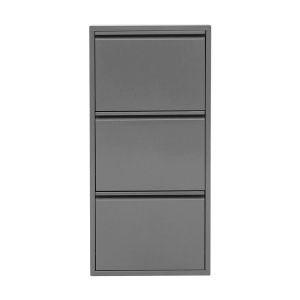 Metal shoe rack with 3 places, Fylliana, gray color, 50X15X104CM