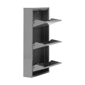 Metal shoe rack with 3 places, Fylliana, gray color, 50X15X104CM