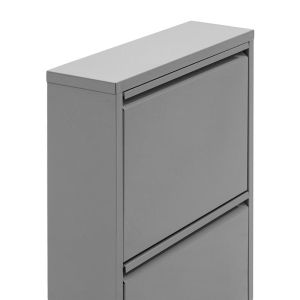 Metal shoe rack with 3 places, Fylliana, gray color, 50X15X104CM