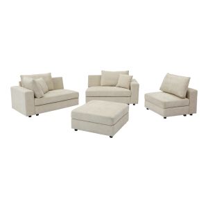Multimodal sofa Navaro beige fabric 281X256X85CM