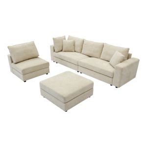 Multimodal sofa Navaro beige fabric 281X256X85CM