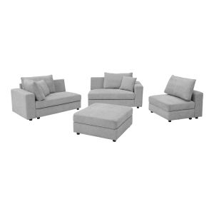 Multimodal sofa Navaro gray fabric 281X256X85CM