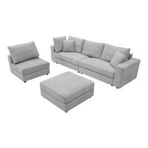 Multimodal sofa Navaro gray fabric 281X256X85CM