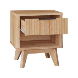 Hamea bedside table made of Mdf in natural color 45X39.5X50.2 cm