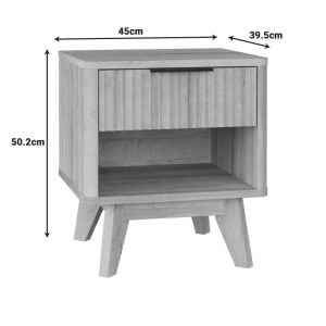 Hamea bedside table made of Mdf in natural color 45X39.5X50.2 cm