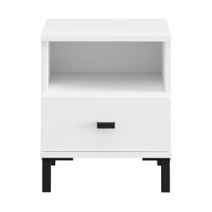 Bedside table Salamis NO1F white color 39X35X45CM