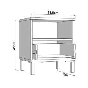 Bedside table Salamis NO1F white color 39X35X45CM