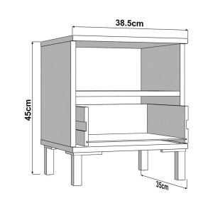 Bedside table Salamis NO1F cashmere color 39X35X45CM