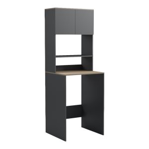Office desk with shelf Chaxe anthracite-sonoma 65X32.5X183.6CM