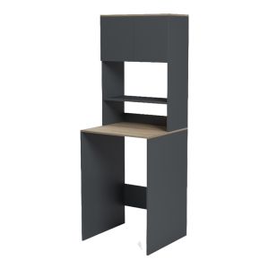 Office desk with shelf Chaxe anthracite-sonoma 65X32.5X183.6CM
