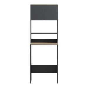 Office desk with shelf Chaxe anthracite-sonoma 65X32.5X183.6CM