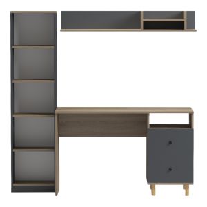 Office module Kontor Sonoma-anthacite 120X50X160CM