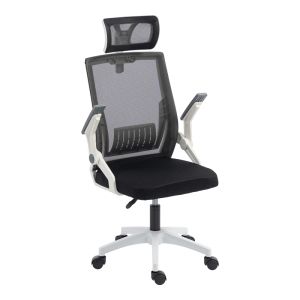 Office chair Plymot, white-mesh, black, 48X58X112-122 cm