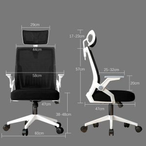 Office chair Plymot, white-gray, 48X58X112-122 cm