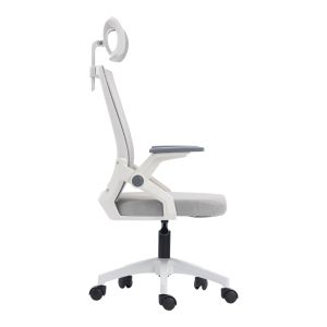 Office chair Plymot, white-gray, 48X58X112-122 cm