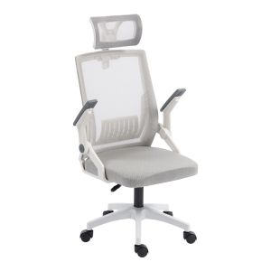 Office chair Plymot, white-gray, 48X58X112-122 cm