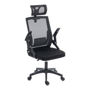 Office chair Plymot Mesh, black color, 48X58X112-122 cm