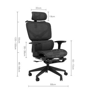 Office chair Vigo white, mesh gray, 52X70X118-124 cm