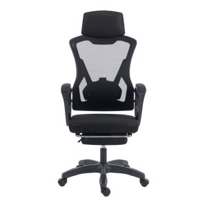 Office chair with footrest Meton Mesh black color 48X60X118-128CM
