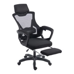 Office chair with footrest Meton Mesh black color 48X60X118-128CM