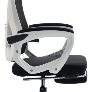 Office chair with footrest Meton white - mesh black 48X60X118-128CM