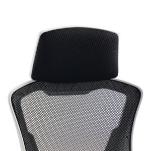 Office chair with footrest Meton white - mesh black 48X60X118-128CM