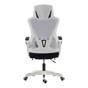 Office chair with footrest Meton white - mesh black 48X60X118-128CM
