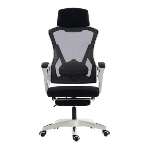Office chair with footrest Meton white - mesh black 48X60X118-128CM