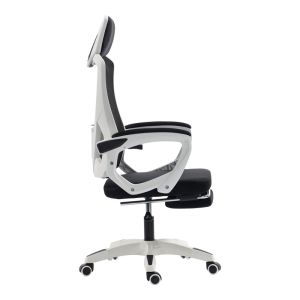 Office chair with footrest Meton white - mesh black 48X60X118-128CM