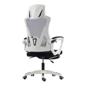 Office chair with footrest Meton white - mesh black 48X60X118-128CM