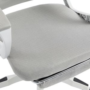Office chair with footrest Meton white - mesh gray 48X60X118-128CM