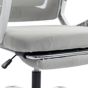Office chair with footrest Meton white - mesh gray 48X60X118-128CM