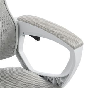 Office chair with footrest Meton white - mesh gray 48X60X118-128CM