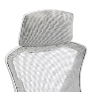 Office chair with footrest Meton white - mesh gray 48X60X118-128CM